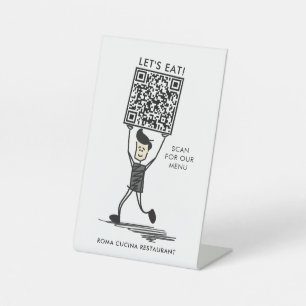 Signe De Table Mangeons le code QR