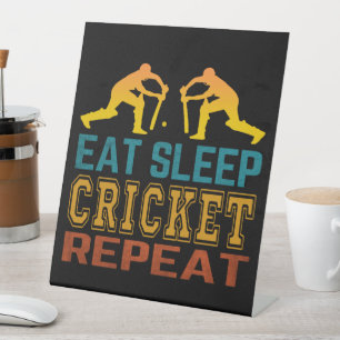 Signe De Table Manger Dormir Cricket Répéter