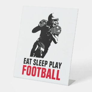 Signe De Table Mangez le sommeil Jouer Black & White Football Pop