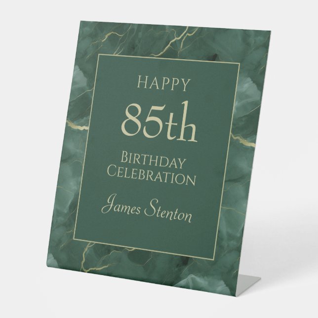 Signe De Table Marbre Vert 85e Anniversaire (Recto)