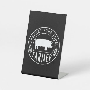 Signe De Table Marché des agriculteurs soutenez votre éleveur de
