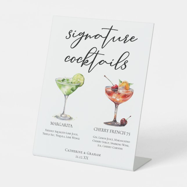 Signe De Table Margarita Cherry Français 75 Cocktails Mariages Me (Recto)