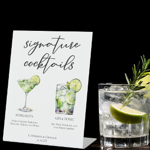 Signe De Table Margarita Gin & Tonic Signature Cocktails Menu
