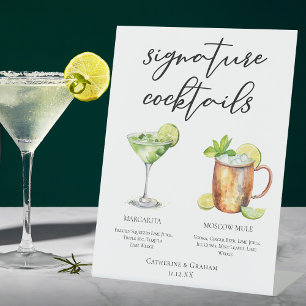 Signe De Table Margarita Moscow Mule Signature Cocktails Menu