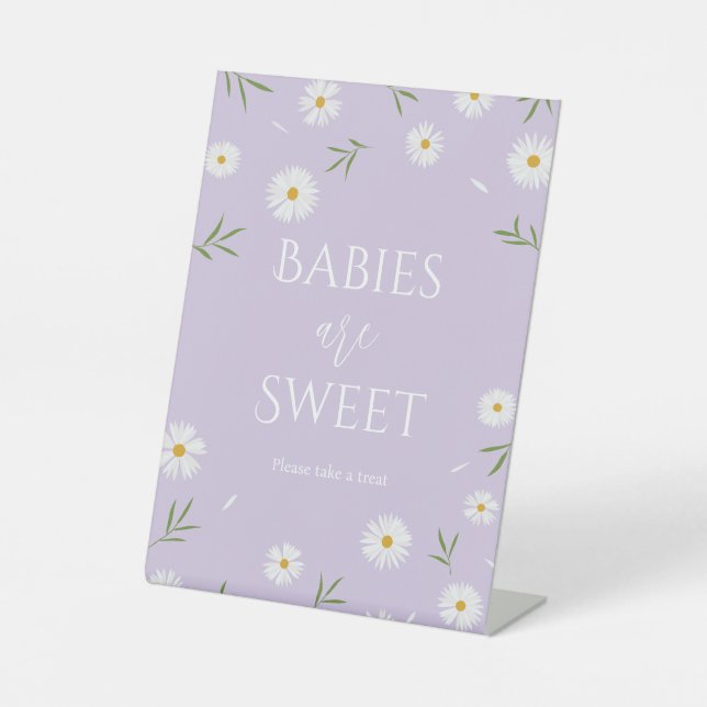 Signe De Table Marguerites blanches Lavender Bébés sont doux Trai (Recto)