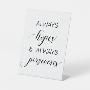 Signe De Table Mariage '1 Corinthians 13' Toujours Espoir