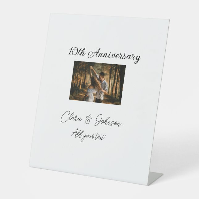 Signe De Table Mariage Anniversaire ajouter nom année image texte (Recto)