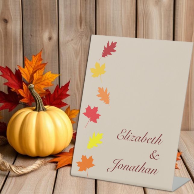 Signe De Table Mariage aux Feuilles d'Automne (Créateur téléchargé)