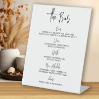 Mariage Bar Drink Menu Calligraphie personnalisée