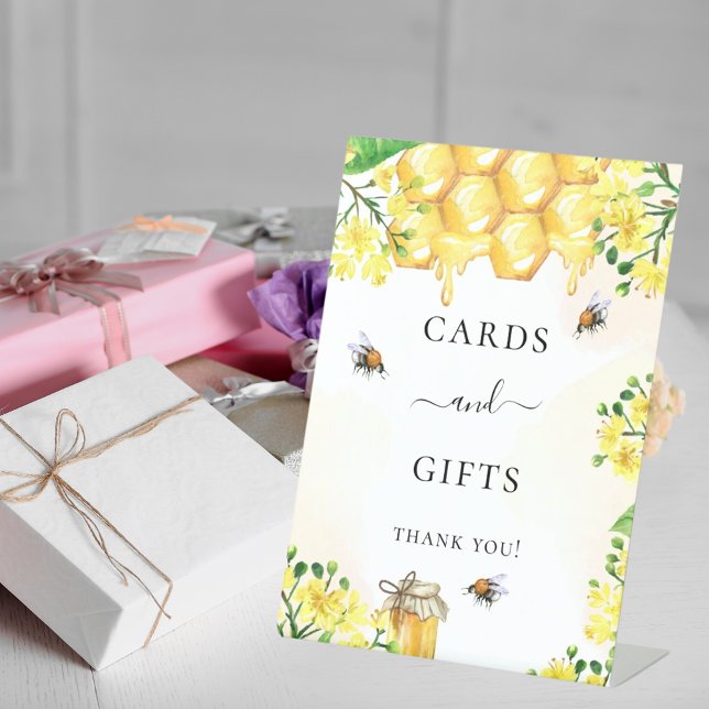 Signe De Table Mariage bebe jaune florales cartes de miel cadeaux (Créateur téléchargé)