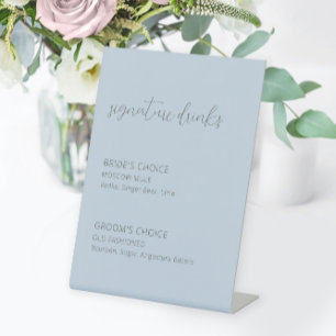 Signe De Table Mariage bleu foncé Signature Boissons Signal de pi