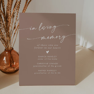 Signe De Table Mariage Boho Chic Neutral Taupe En Mémoire D'Amour