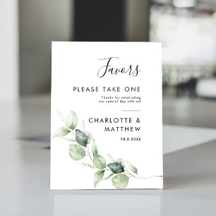 Signe De Table Mariage botanique Eucalyptus Greenery