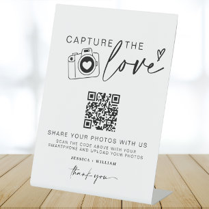 Signe De Table Mariage Capture L'Amour Partage de photos Code Q