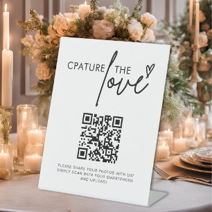 Signe De Table Mariage Capture L'Amour Photo Partager Code QR Sig