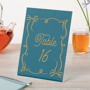 Signe De Table Mariage Cayan foncé Numéro de table Piédestal acry