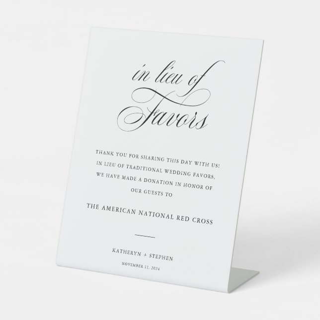 Signe De Table Mariage Classique Élégant En Lieu Et Place Des Fav (Recto)