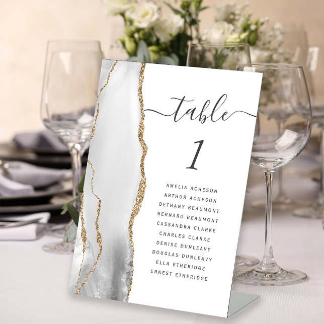 Signe De Table Mariage d'âge gris or Numéro de table (Créateur téléchargé)