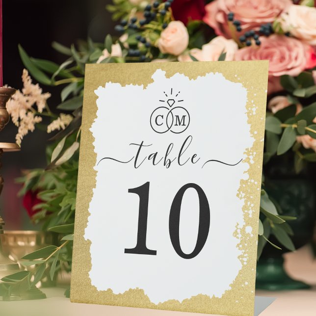 Signe De Table Mariage de cadre Or tendance moderne Numéro de tab (Créateur téléchargé)
