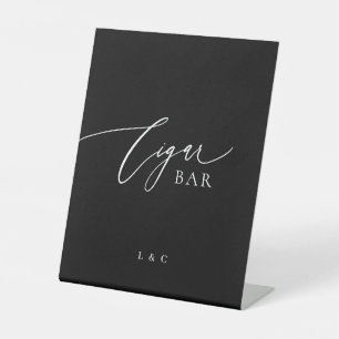 Signe De Table Mariage de calligraphie Formelle Noire Cigar Bar