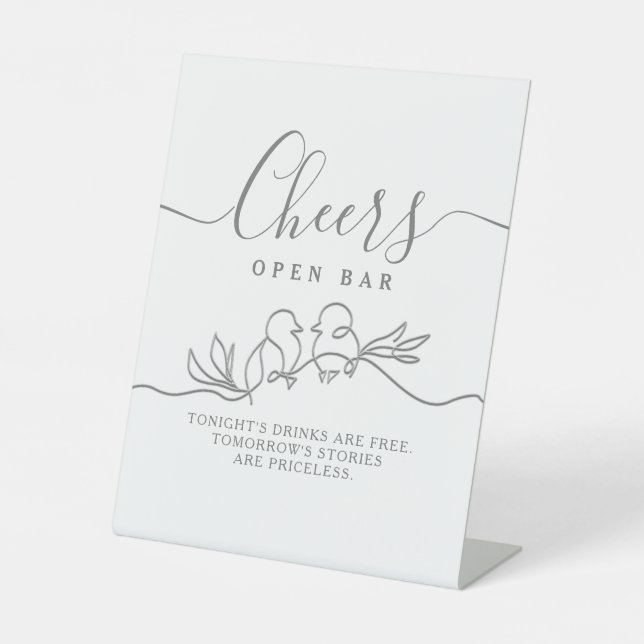 Signe De Table Mariage de calligraphie Open Bar (Recto)