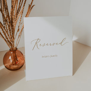 Signe De Table Mariage de calligraphie Or Delicate Réservé