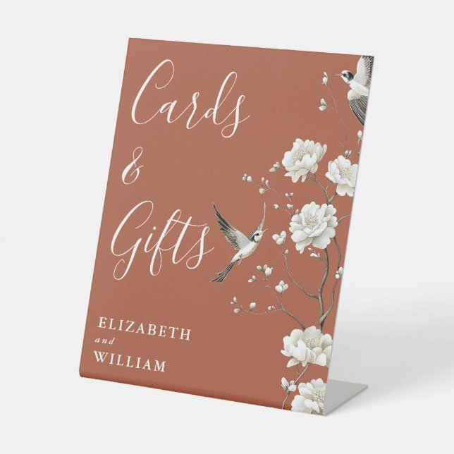 Signe De Table Mariage De Cartes Et Cadeaux Chinoiserie Terracott (Recto)