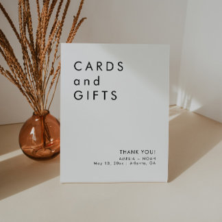 Signe De Table Mariage De Cartes Et Cadeaux Minimalistes Modernes
