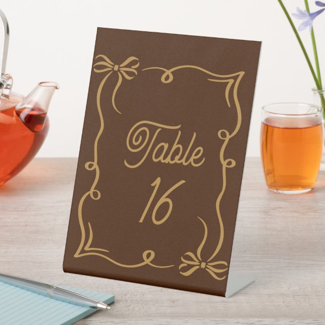 Signe De Table Mariage de chocolat foncé Numéro de table Acryliqu (In SItu)