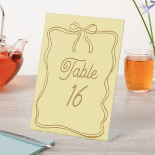 Signe De Table Mariage de crème à beurre Numéro de table Pedestal