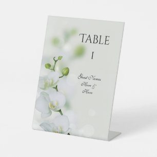 Signe De Table Mariage de fleurs d'orchidées Numéro de table
