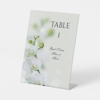 Signe De Table Mariage de fleurs d'orchidées Numéro de table