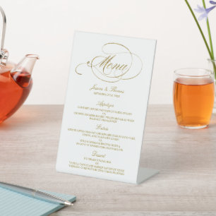 Signe De Table Mariage de menu Chic Faux Gold Foil Modèle