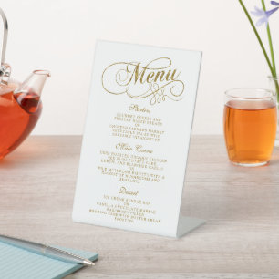 Signe De Table Mariage de menu Chic Faux Gold Foil Modèle