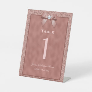Signe De Table Mariage de Parties scintillant rose Gold et élégan