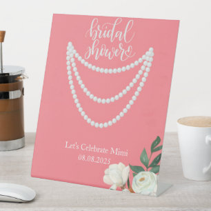 Signe De Table mariage de perles roses
