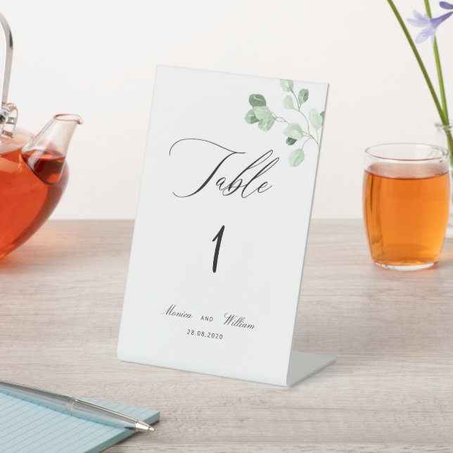 Signe De Table Mariage de verdure minimaliste Numéro de table (In SItu)