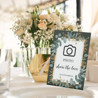 Signe De Table Mariage de verdure simple Eucalyptus