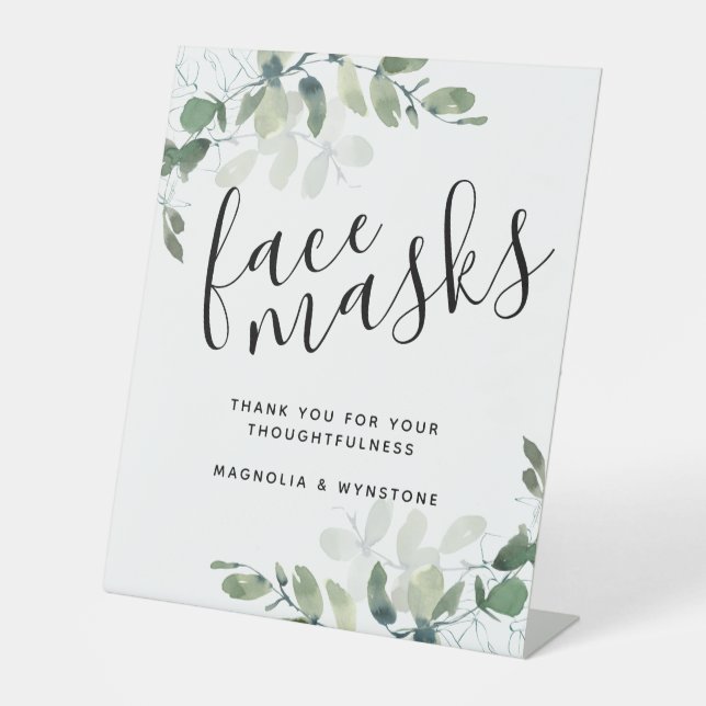 Signe De Table Mariage des masques faciaux Eucalyptus (Recto)