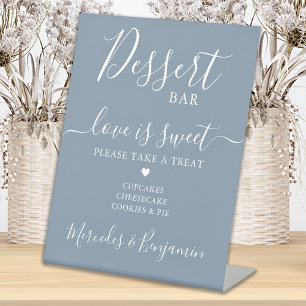 Signe De Table Mariage Dessert Bar Love Sweet Custom Dusty Blue