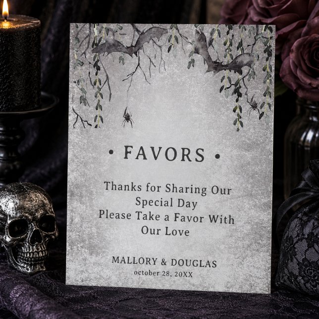 Signe De Table Mariage d'Halloween Gothique Rustique Bourgogne No (Créateur téléchargé)