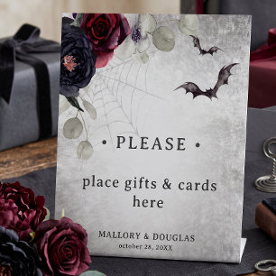 Signe De Table Mariage d'Halloween Gothique Rustique en Bourgogne