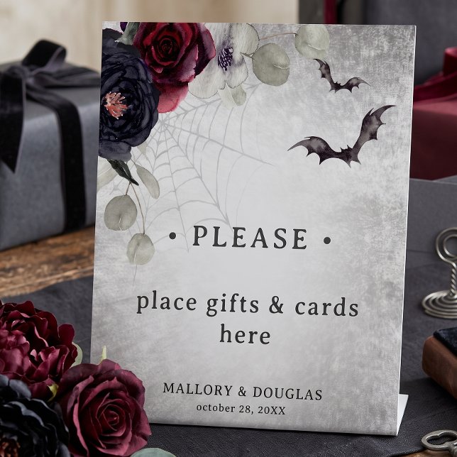 Signe De Table Mariage d'Halloween Gothique Rustique en Bourgogne (Créateur téléchargé)