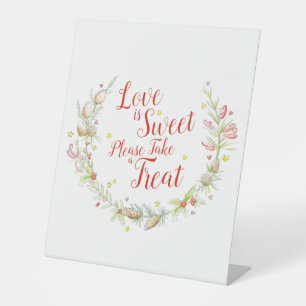 Signe De Table Mariage d'hiver cônes d'aquarelle baies et étoiles