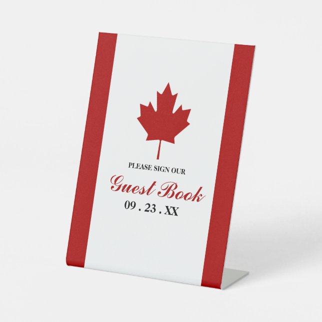 Signe De Table Mariage du drapeau canadien (Recto)