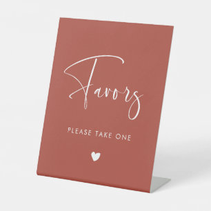 Signe De Table Mariage élégant et moderne en terre cuite Faveurs