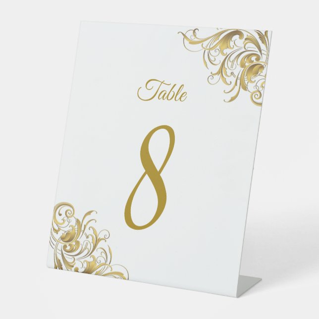 Signe De Table Mariage Elegant Gold Vintage (Recto)