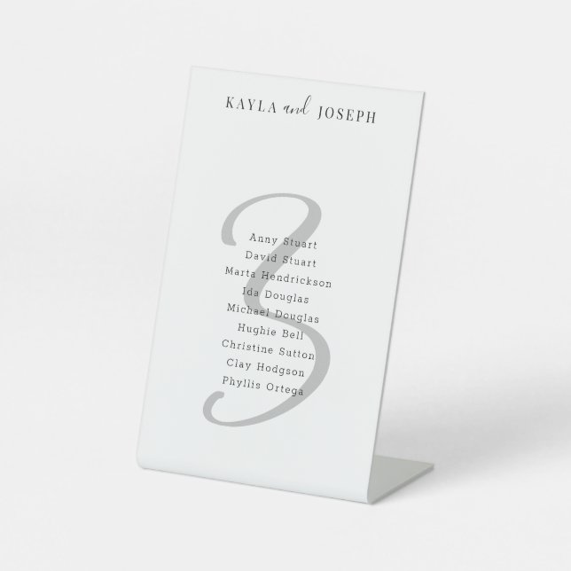 Signe De Table Mariage élégant minimal Tableau Numéro 3 (Recto)