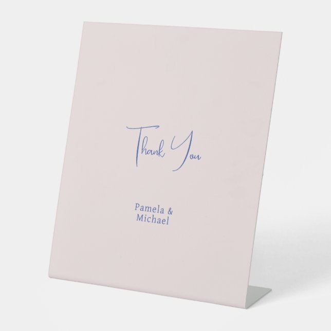 Signe De Table Mariage Élégant minimaliste Merci classique (Recto)