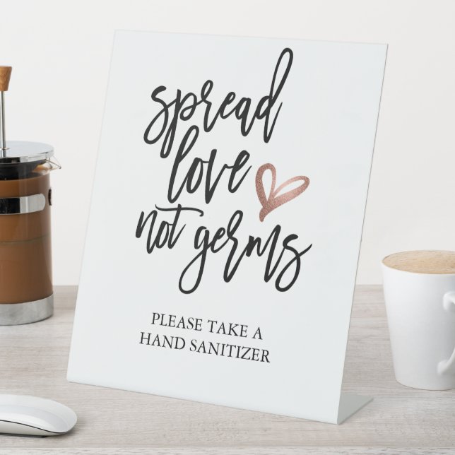 Signe De Table Mariage Étaler Amour Pas Germes Sanitizer (In SItu)